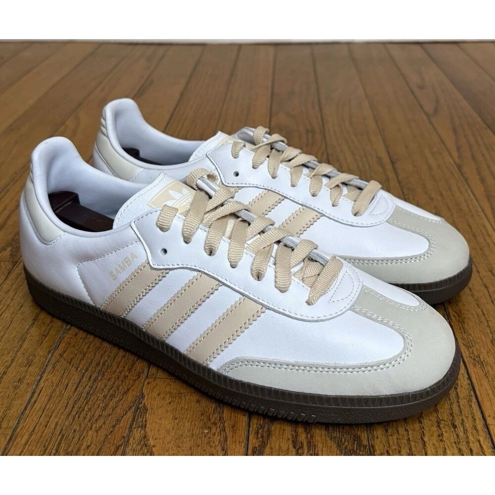 Adidas Samba OG Women 9 White Sand Strata Retro Terrace Gum Sole Sneakers Casual